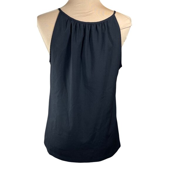 Loft Factory Tank Top Tiered Hem Black Halter M Medium - Picture 3 of 6